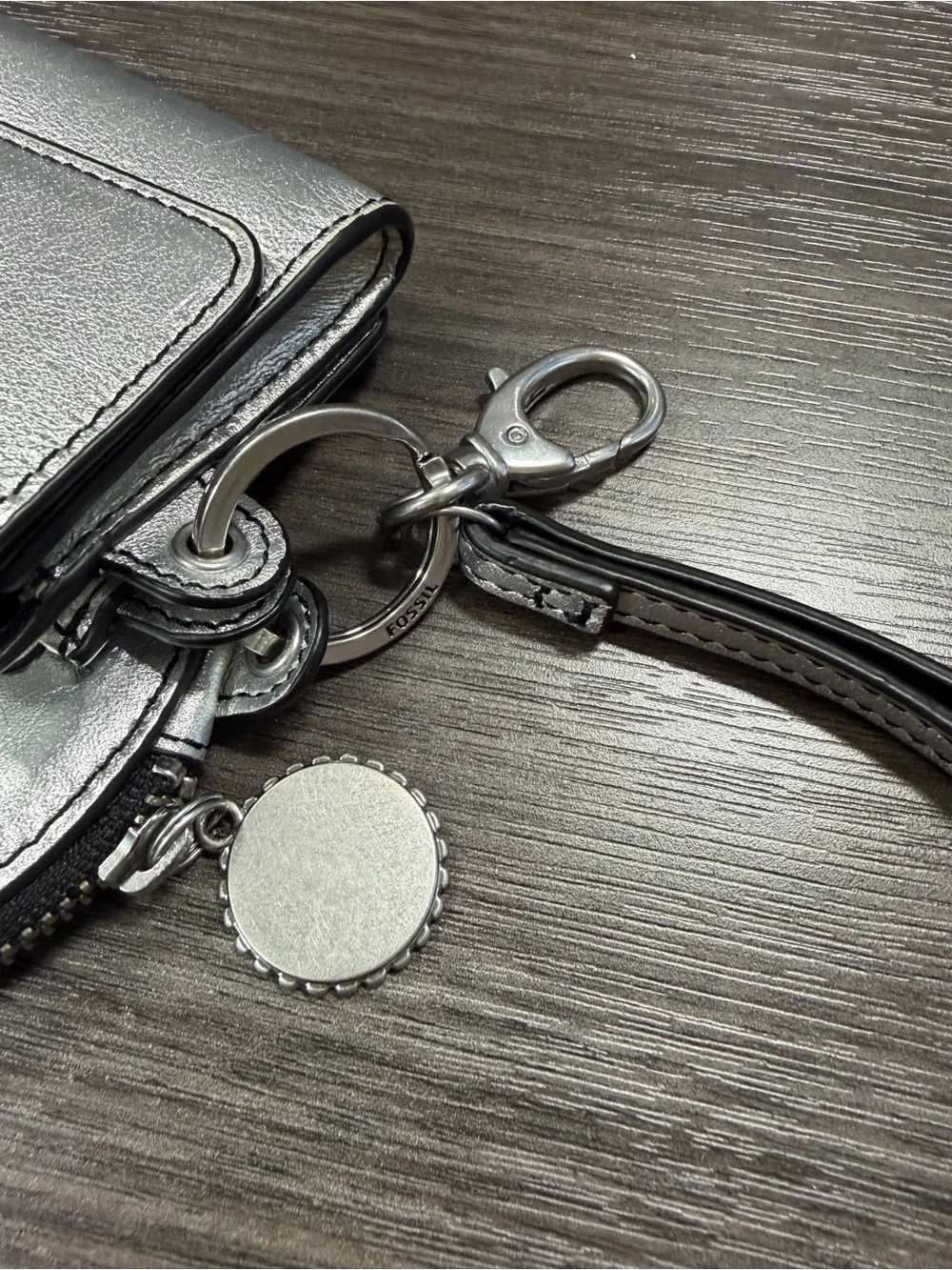 Fossil Rio 3-in-1 Silver Leather Wristlet Set - New with tags